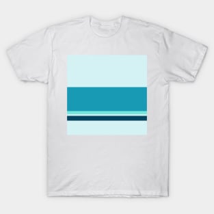 The onliest jumble of Ice, Tiffany Blue, Blue-Green and Marine Blue stripes. T-Shirt